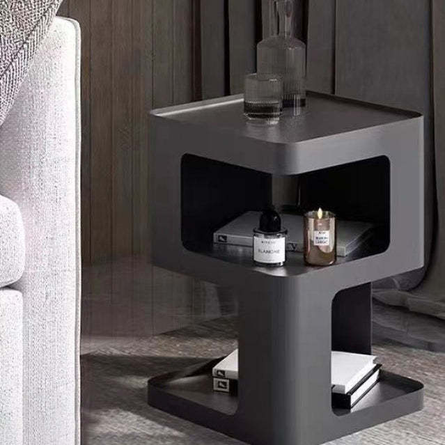 Scandinavian Rounded Iron 3-Tier End Table