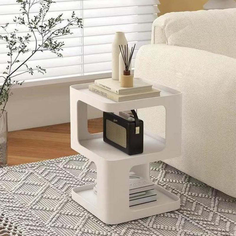 Scandinavian Rounded Iron 3-Tier End Table