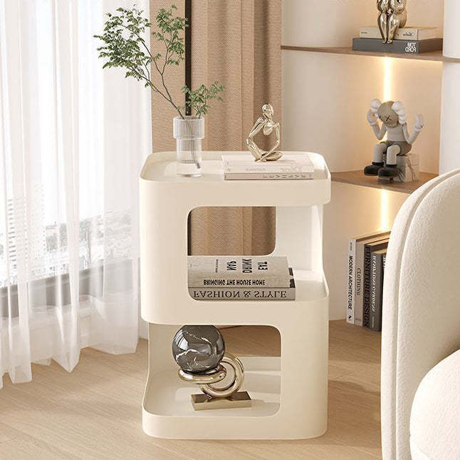 Scandinavian Rounded Iron 3-Tier End Table