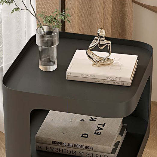 Scandinavian Rounded Iron 3-Tier End Table