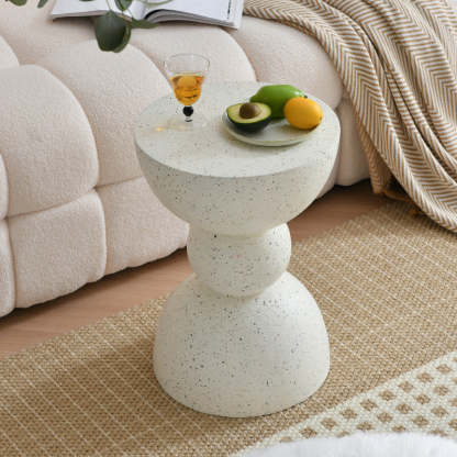 Contemporary Magnesium Oxide Chamfered End Table — Chamfered Rounded Corners