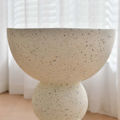 Contemporary Magnesium Oxide Chamfered End Table