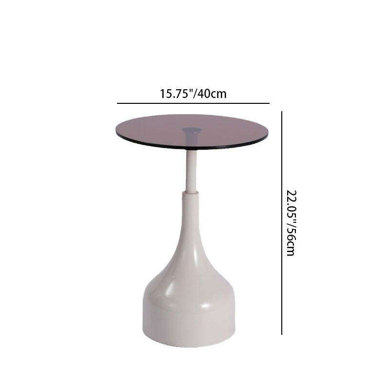 Minimalist Cylinder Tempered Glass End Table