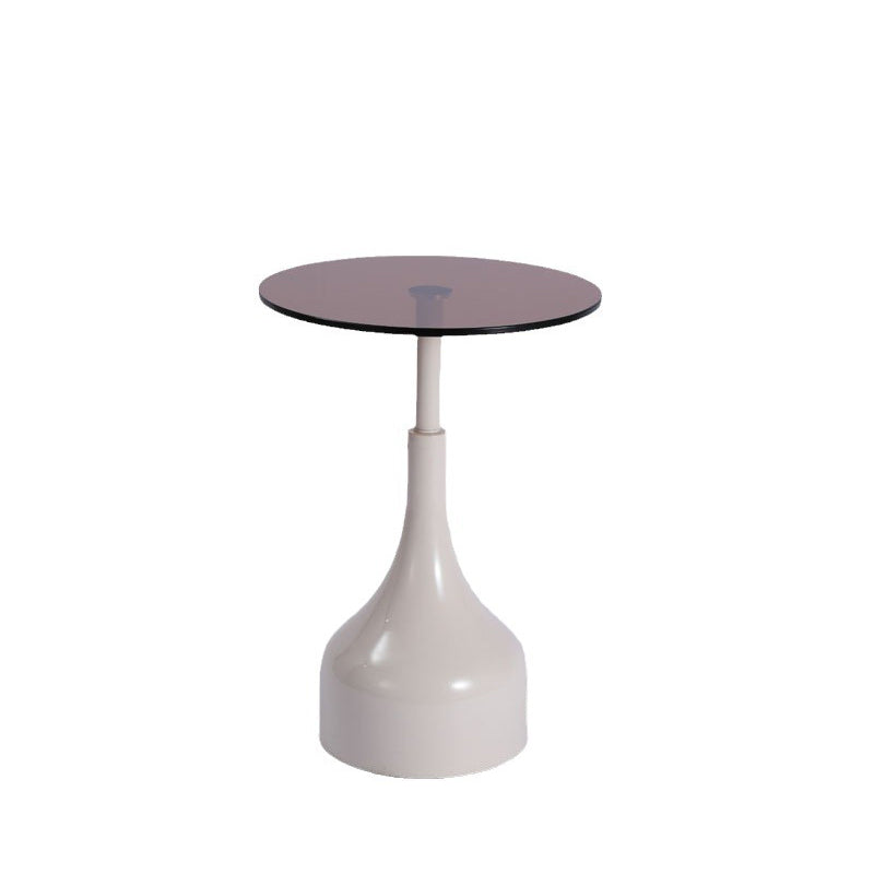 Minimalist Cylinder Tempered Glass End Table