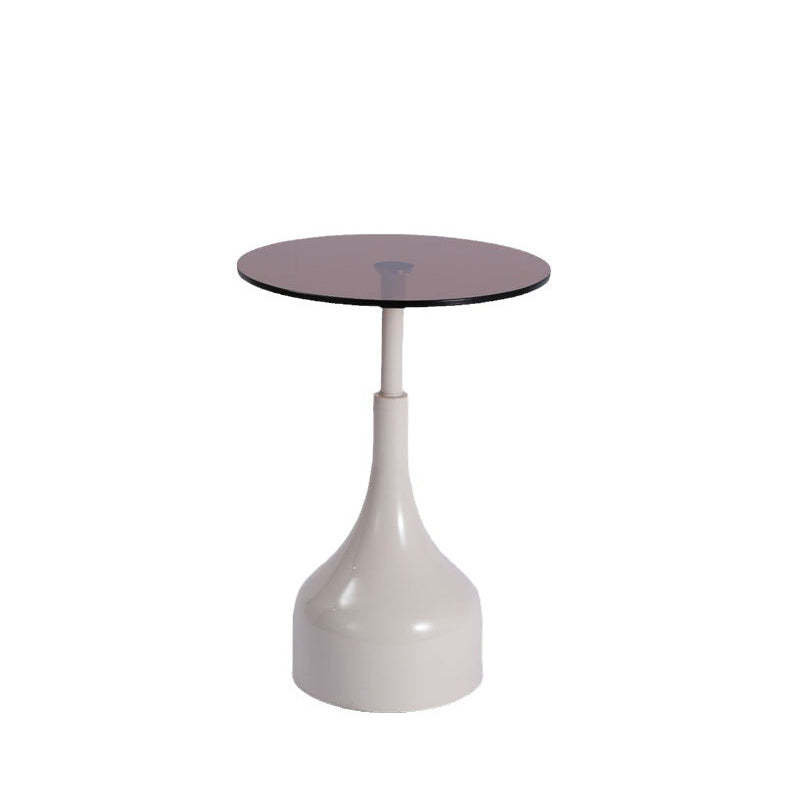 Minimalist Cylinder Tempered Glass End Table