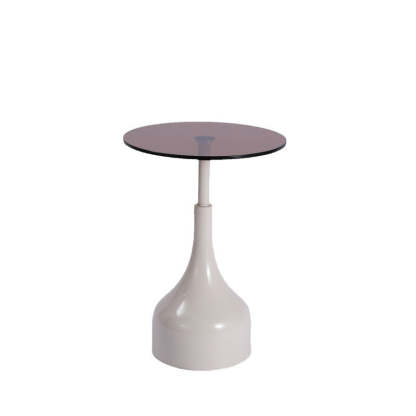 Minimalist Cylinder Tempered Glass End Table