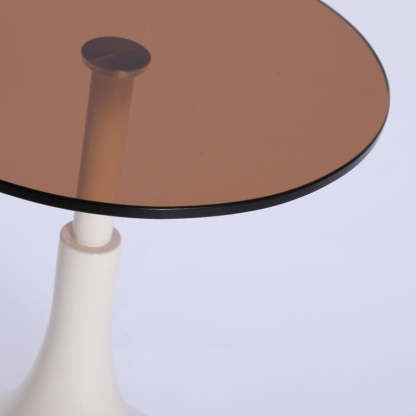 Minimalist Cylinder Tempered Glass End Table