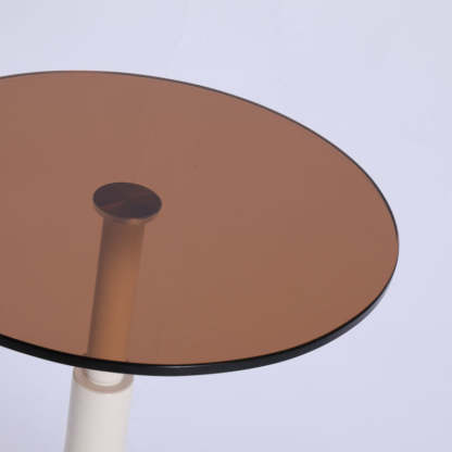 Minimalist Cylinder Tempered Glass End Table