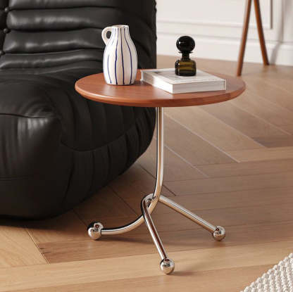 Chinese Orb Stainless Steel End Table