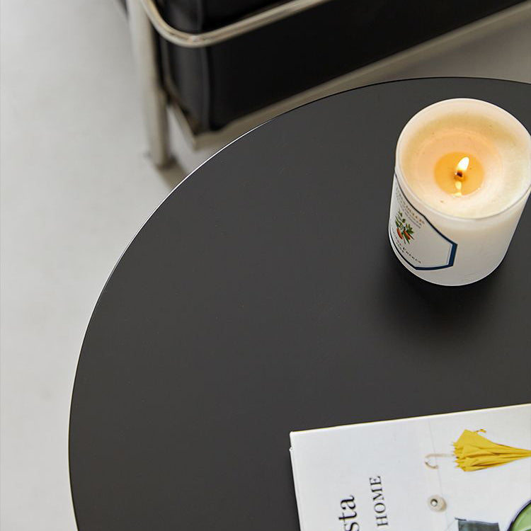 Chinese Orb Stainless Steel End Table — Wood Color
