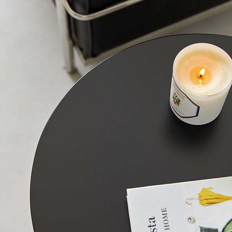 Chinese Orb Stainless Steel End Table — Wood Color