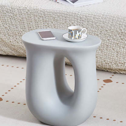 Art Deco Dopamine U-Shape Plastic End Table — Brown