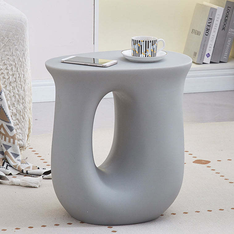 Art Deco Dopamine U-Shape Plastic End Table — Blue