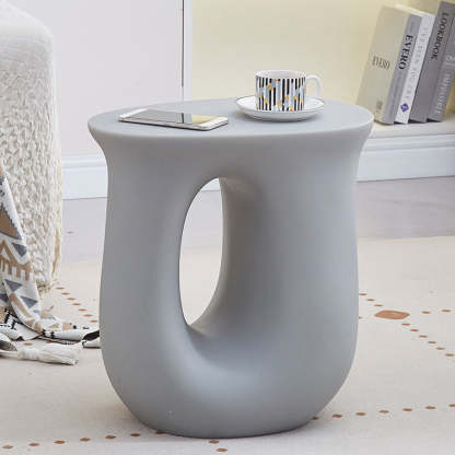 Art Deco Dopamine U-Shape Plastic End Table — Blue