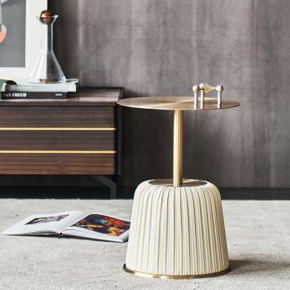 Modern Luxury Stainless Steel Column End Table