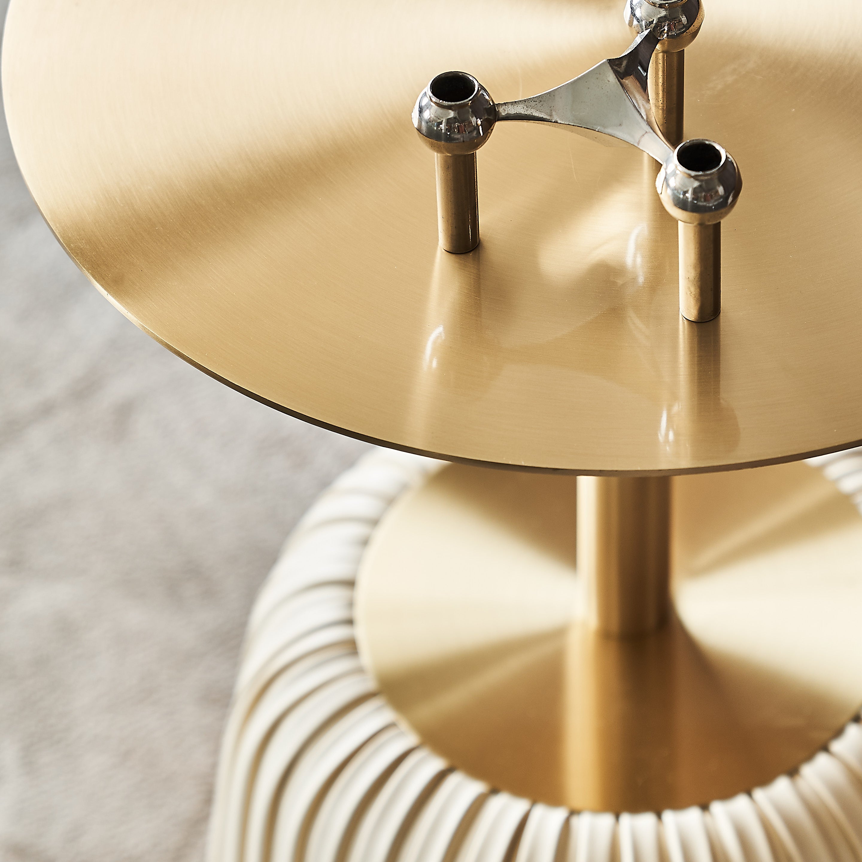 Modern Luxury Stainless Steel Column End Table