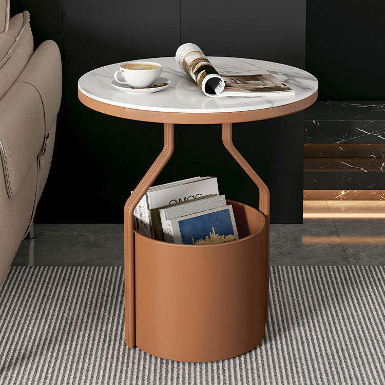 Modern Rock Panel Tempered Glass End Table — Black + Rock Panel