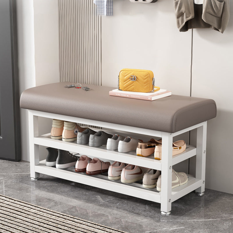 Minimalist Tech Cloth Iron Shoe Storage — Beige / Black