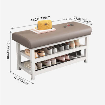 Minimalist Tech Cloth Iron Shoe Storage — Beige / White