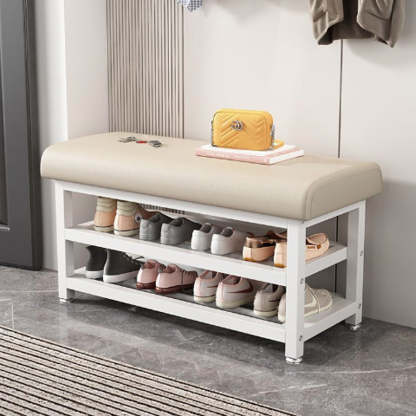 Minimalist Tech Cloth Iron Shoe Storage — Gray / White
