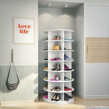 Minimalist Round Wood Shoe Storage 4/5/6/7-Tier — 4