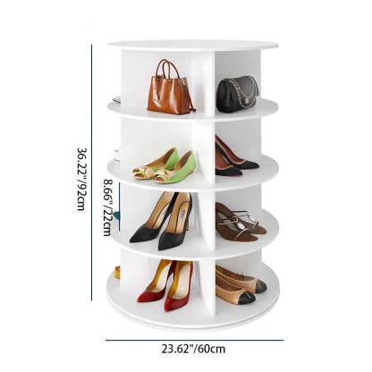 Minimalist Round Wood Shoe Storage 4/5/6/7-Tier — 7