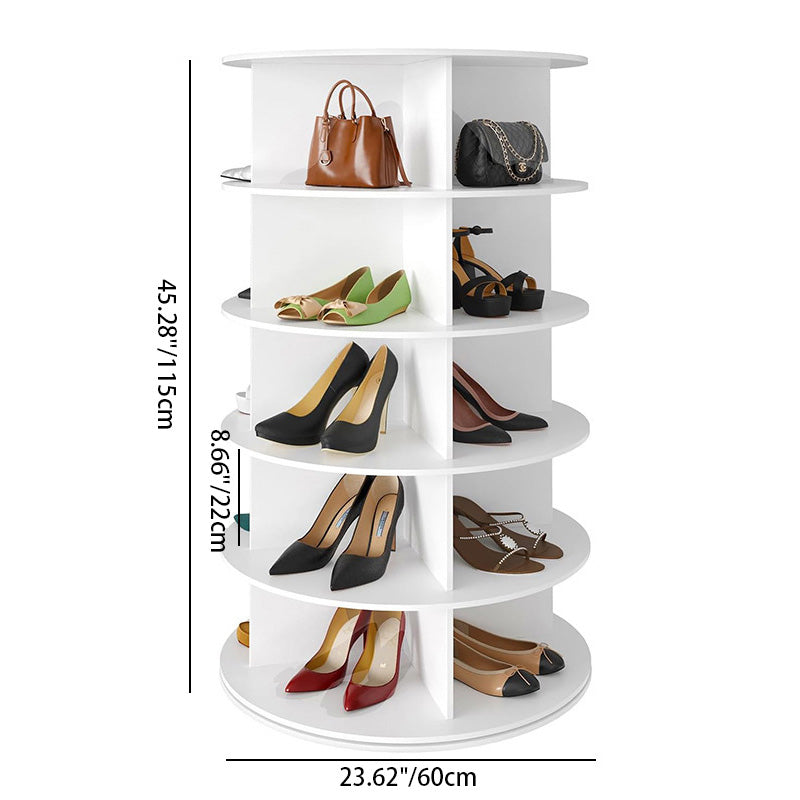 Minimalist Round Wood Shoe Storage 4/5/6/7-Tier