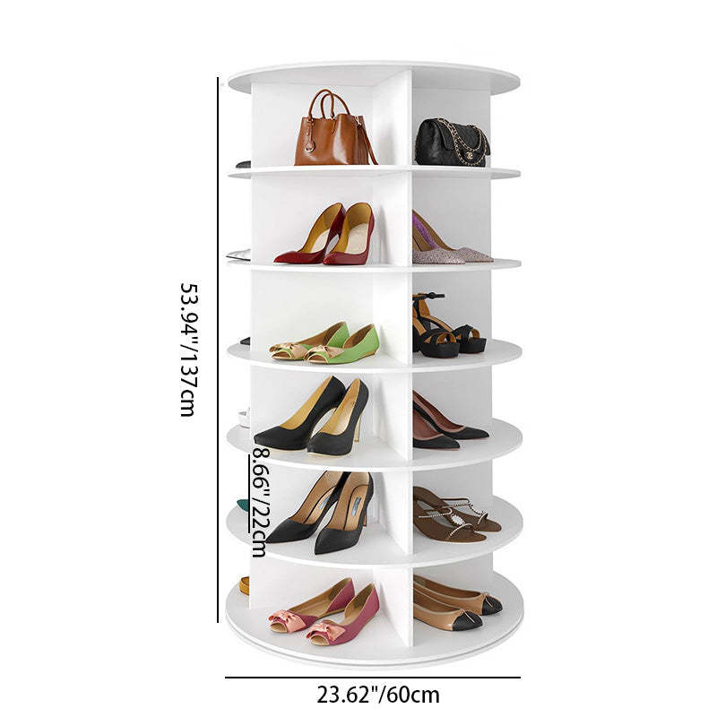 Minimalist Round Wood Shoe Storage 4/5/6/7-Tier