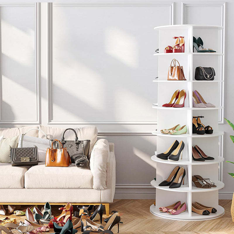 Minimalist Round Wood Shoe Storage 4/5/6/7-Tier — 5