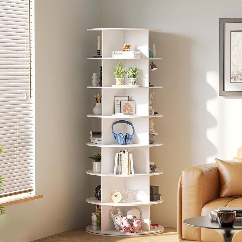 Minimalist Round Wood Shoe Storage 4/5/6/7-Tier — 6