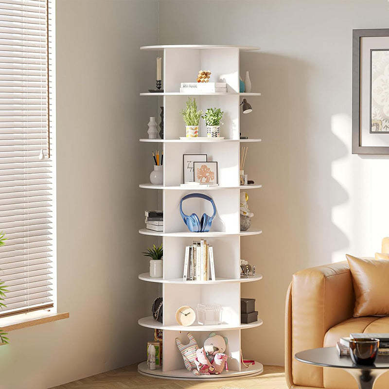 Minimalist Round Wood Shoe Storage 4/5/6/7-Tier — 6