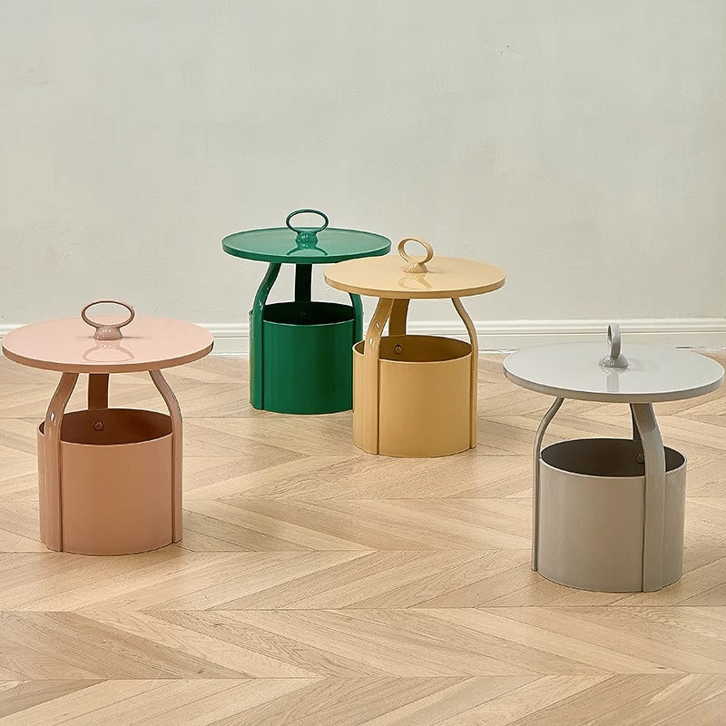 Scandinavian Round Barrel End Table