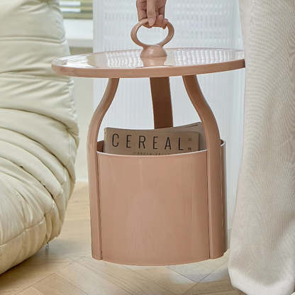 Scandinavian Round Barrel End Table