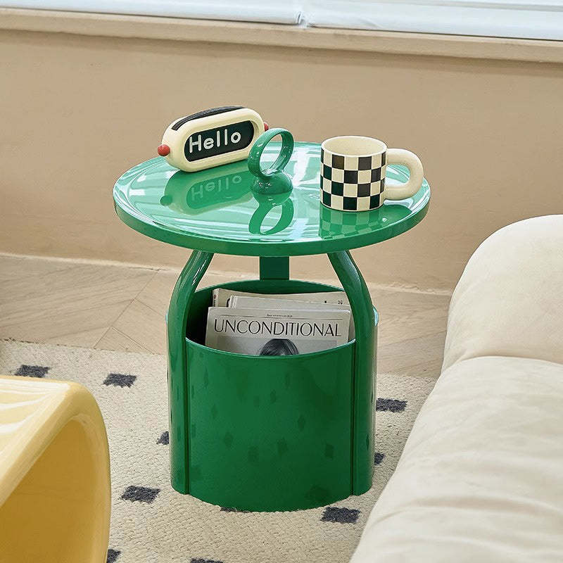 Scandinavian Round Barrel End Table