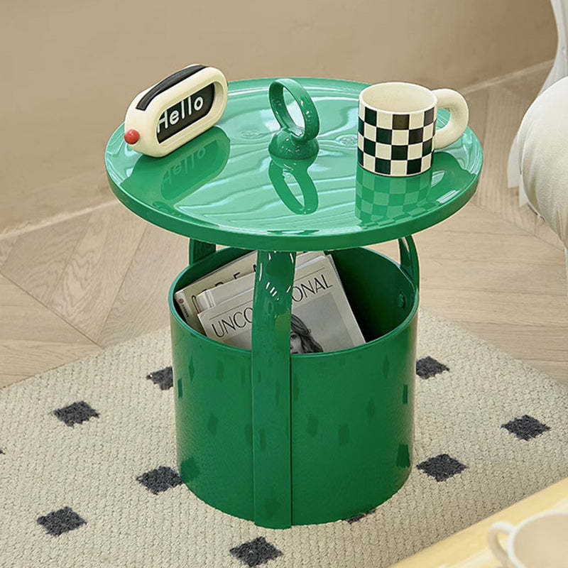 Scandinavian Round Barrel End Table