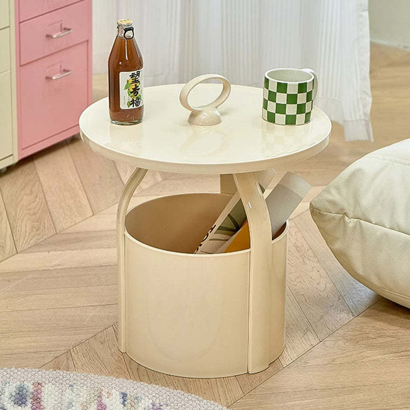 White nordic barrel end & side tables