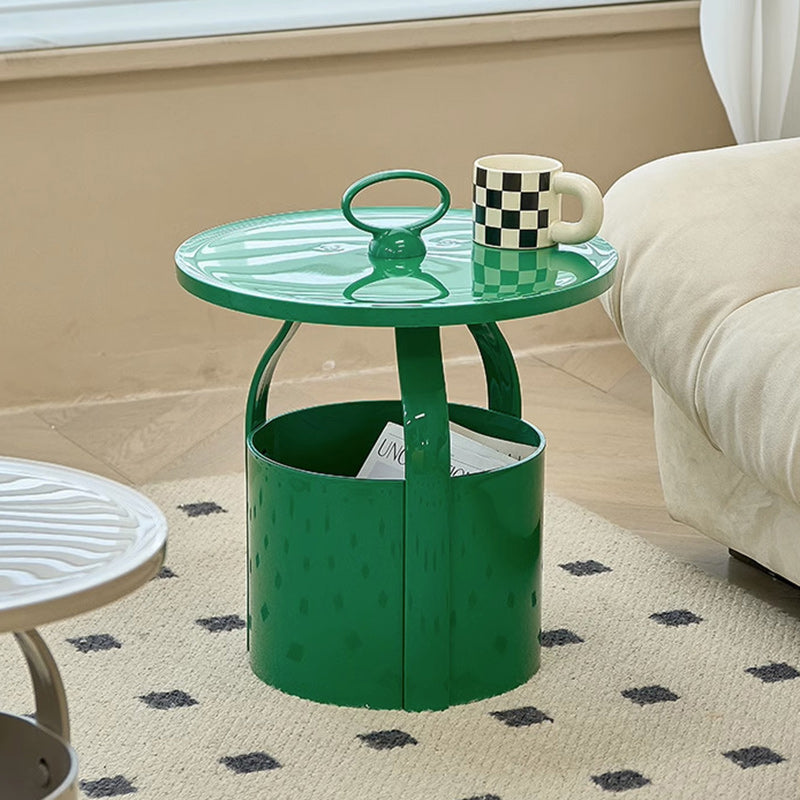Scandinavian Round Barrel End Table