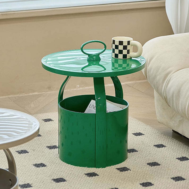 Scandinavian Round Barrel End Table