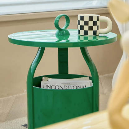Scandinavian Round Barrel End Table