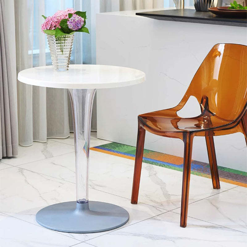 Lighom end cylinder aluminum end & side tables for hallway — White