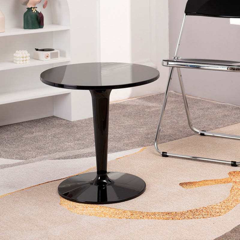 Modern Cylinder Acrylic End Table — White