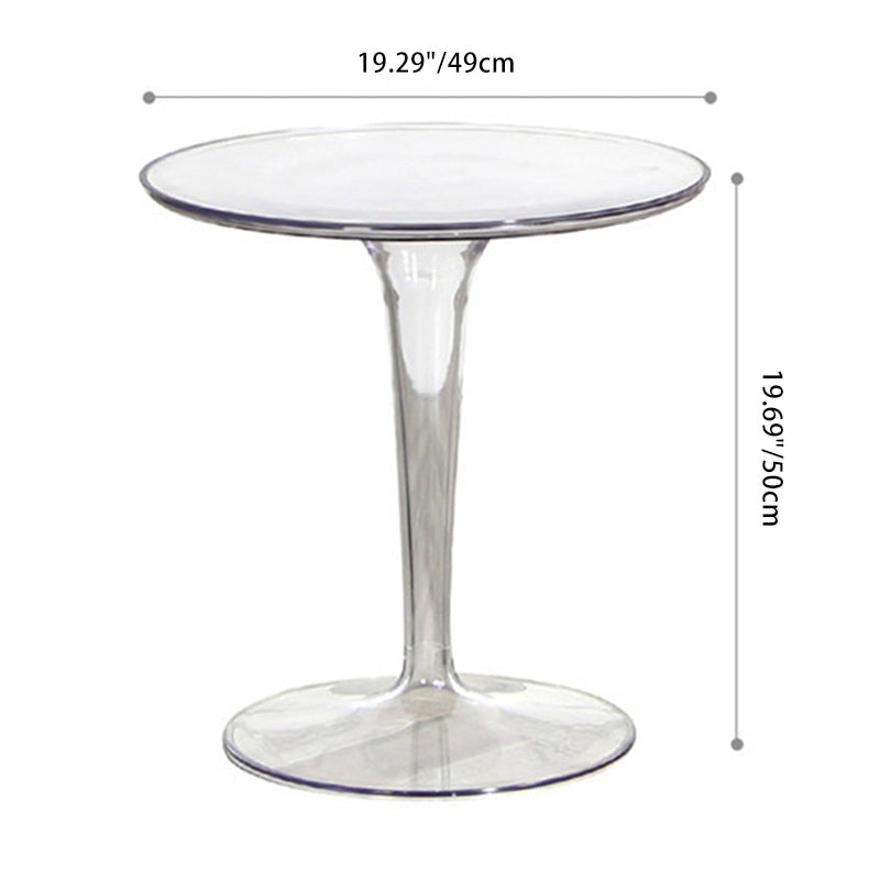 Modern Cylinder Acrylic End Table — Brown