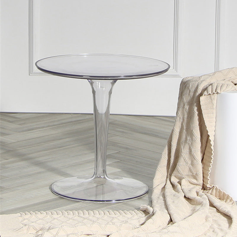 Modern Cylinder Acrylic End Table — Transparent Color