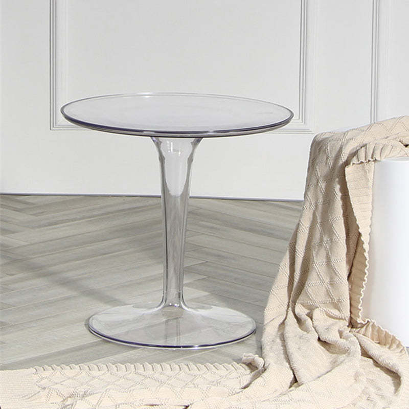 Modern Cylinder Acrylic End Table — Transparent Color