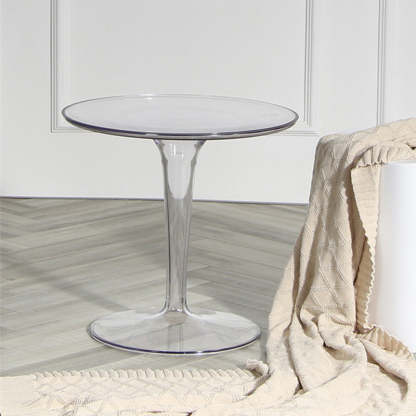 Modern Cylinder Acrylic End Table — Transparent Color