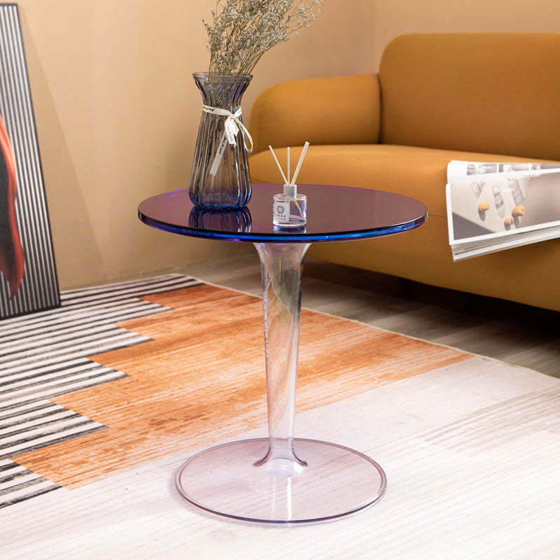 Modern Cylinder Acrylic End Table — Red