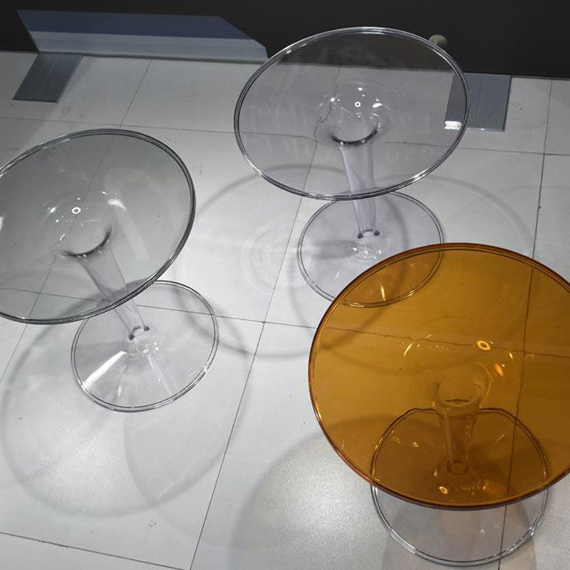 Modern Cylinder Acrylic End Table — Blue