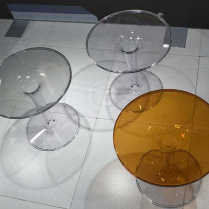 Modern Cylinder Acrylic End Table — Blue