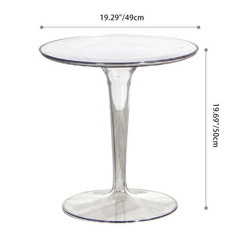 Modern Cylinder Acrylic End Table — Brown