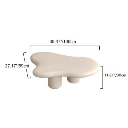 Art Deco Cream Cloud Cylinder End Table